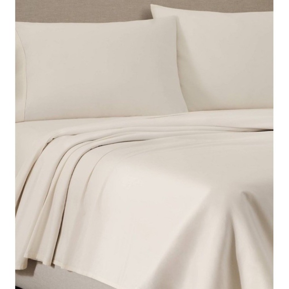 Jeremiah Brent Home California King Cotton Sateen Sheet Set Solid Cream